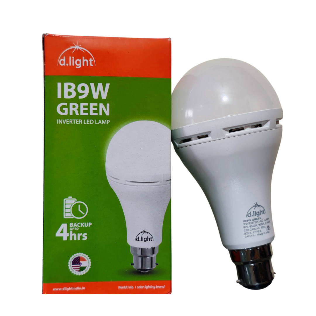 D. Light | Bright Rechargeable Emergency Inverter LED Bulb 9 W| Cool White | B 22| Long Life| 4 Hours Battery Life | Instant Power Backup | Auto charge| BMS for Battery Protection | Suitable for Medium Size room | 2 Years Warranty